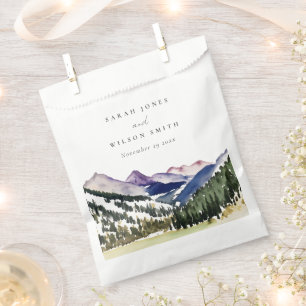 Rocky Snow Mountain Wasserfarbenwelt Hochzeit Geschenktütchen