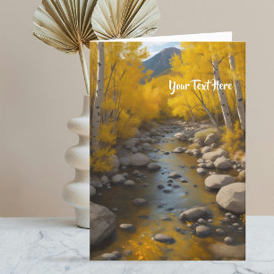 Rocky Stream, Gold Aspen Bäume, die Ihren Text mal Ankündigung