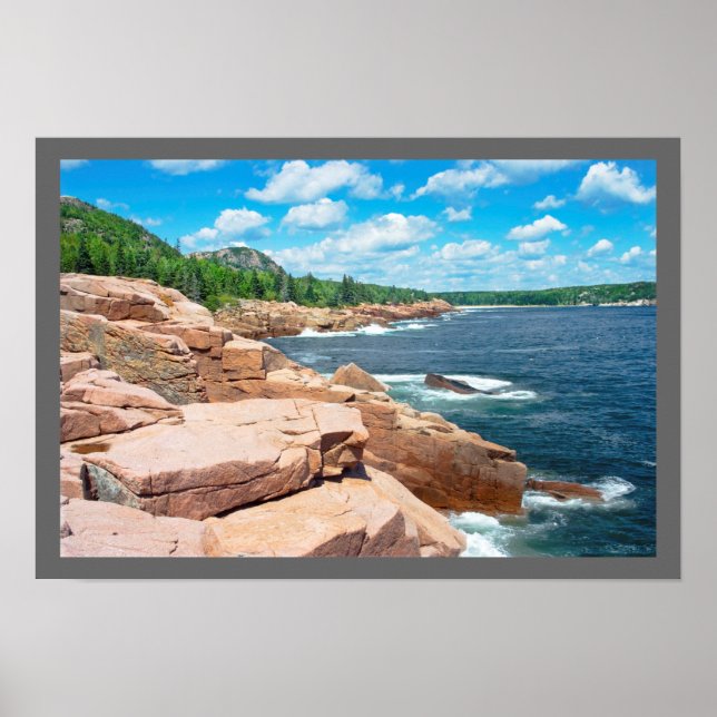Rocky Summer Seascape Acadia Nationalpark Maine Poster (Vorne)