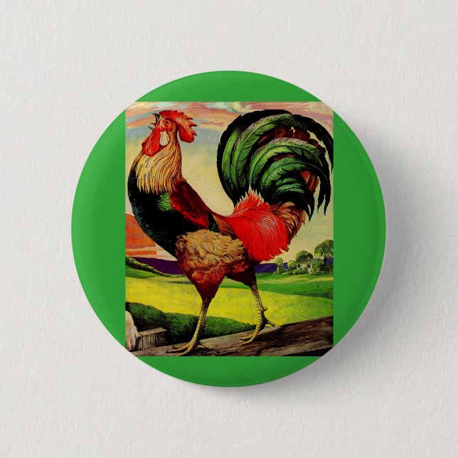 Rocky the Handsome Rooster Button (Vorderseite)