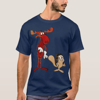 Rocky und Bullwinkle Authentischer Stil Abgenutzt T-Shirt