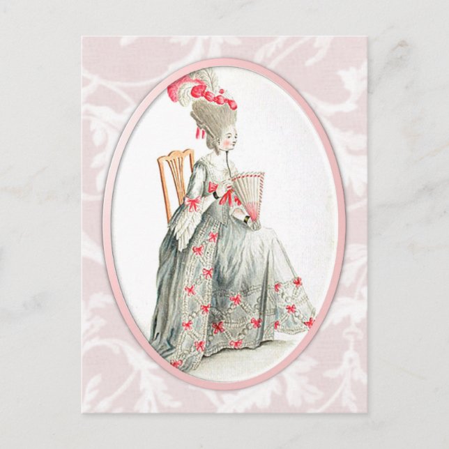 Rococco Lady Postkarte (Vorderseite)