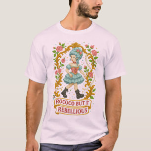 Rococo, aber rebellisch" gestickte Ästhetik T-Shirt