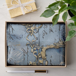 Rococo Blau Gold Italienisch Romantisch Seidenpapier