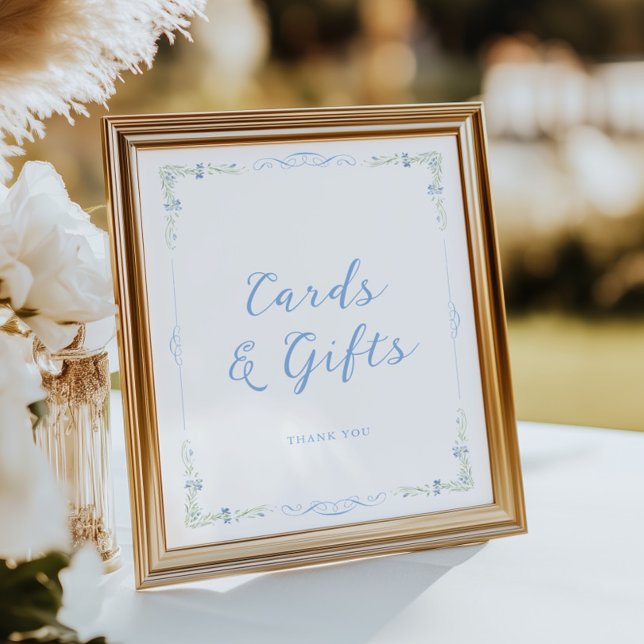 Rococo Blue Frame Cards & Gifts Poster (Von Creator hochgeladen)