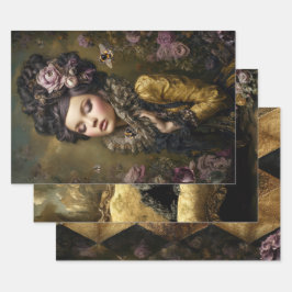Rococo Buzz Bee themes Heavy Weight Decoupage Geschenkpapier Set