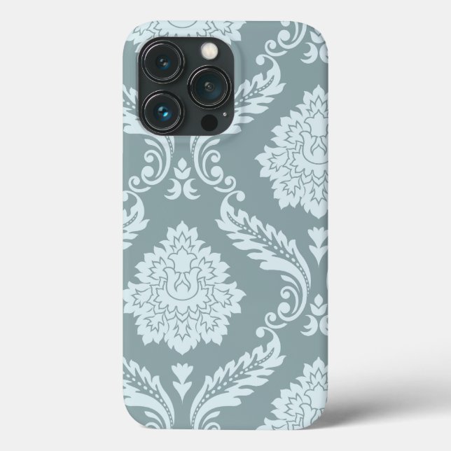 Rococo Damask Art I Duck Egg Blue+Teal Case-Mate iPhone Hülle (Rückseite)
