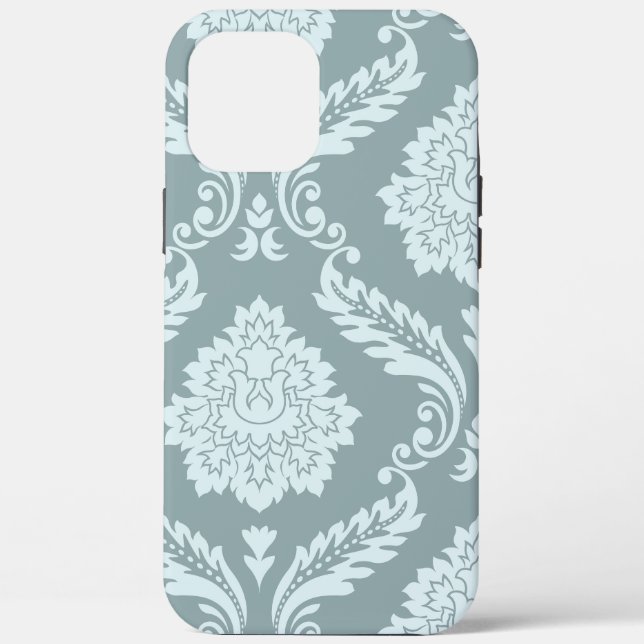 Rococo Damask Art I Duck Egg Blue+Teal Case-Mate iPhone Hülle (Rückseite)