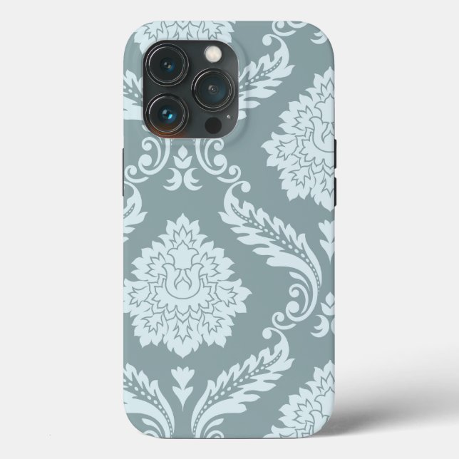 Rococo Damask Art I Duck Egg Blue+Teal Case-Mate iPhone Hülle (Rückseite)