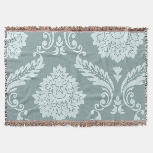 Rococo Damask Art I Duck Egg Blue+Teal Decke (Vorderseite)