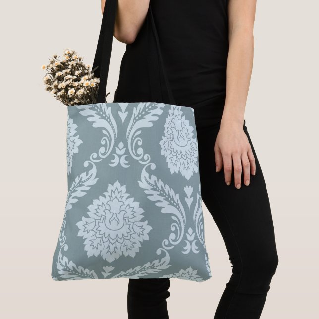 Rococo Damask Art I Duck Egg Blue+Teal Tasche (Von Nahem)