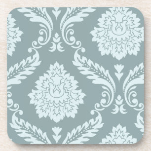 Rococo-Damask-Kunst I Enteneibl Blau+Türkisfarben Getränkeuntersetzer