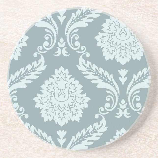 Rococo-Damask-Kunst I Entengrün+Türkis Getränkeuntersetzer (Vorne)