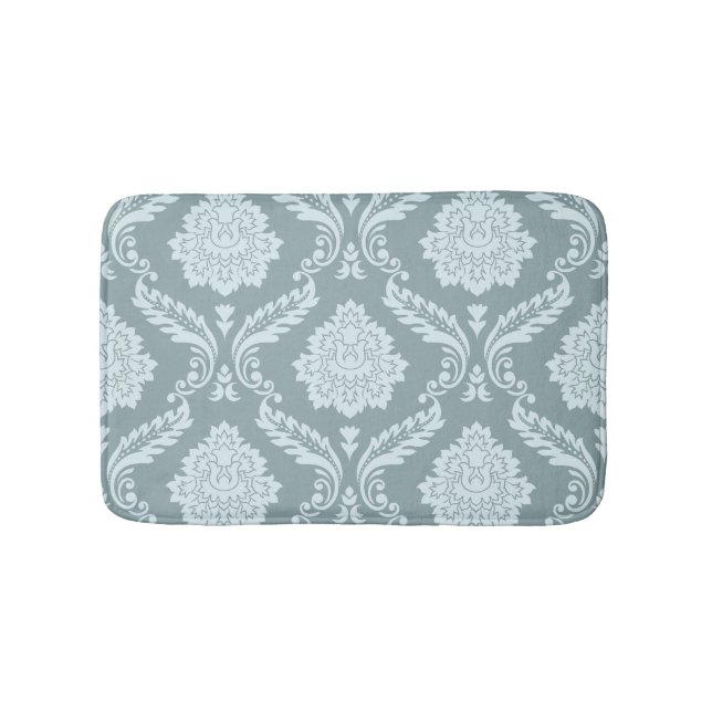 Rococo Damask Lg Pattern Duck Egg Blue+Teal Badematte (Vorderseite)