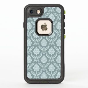 Rococo-Damask-Muster Enteneiblau+Türkis