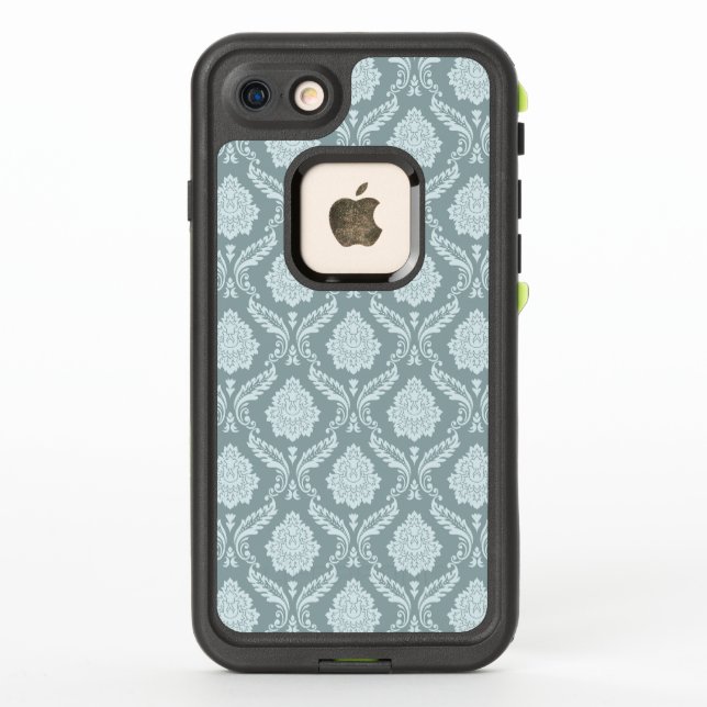 Rococo-Damask-Muster Enteneiblau+Türkis (Rückseite)