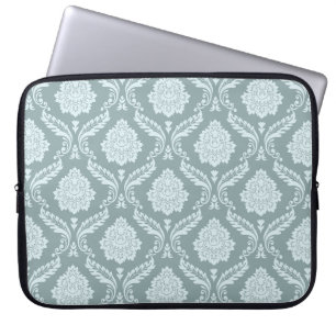 Rococo-Damask-Muster Enteneierblau+Türkis Laptopschutzhülle
