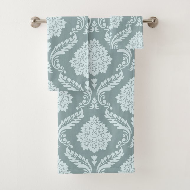 Rococo Damask Pattern Duck Egg Blue+Teal (En situation)
