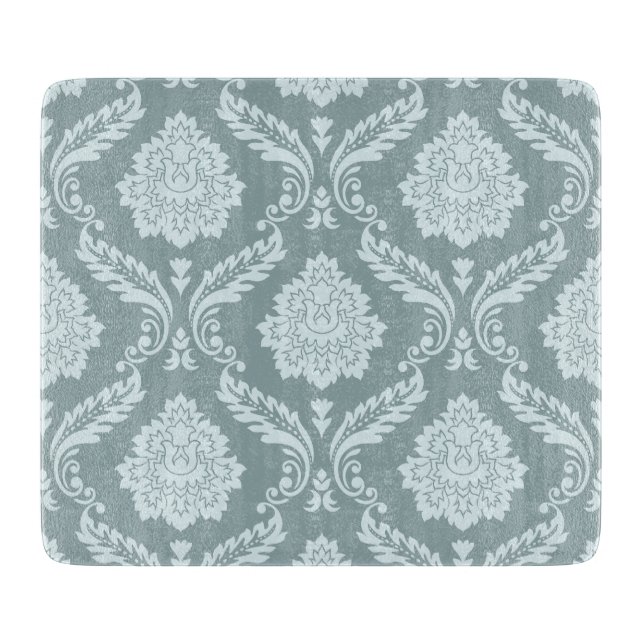 Rococo Damask Pattern Duck Egg Blue+Teal Schneidebrett (Vorderseite)