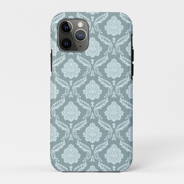 Rococo Damask Rpt Pattern Duck Egg Blue+Teal Case-Mate iPhone Hülle (Rückseite)