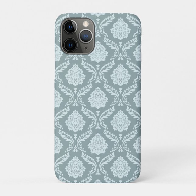 Rococo Damask Rpt Pattern Duck Egg Blue+Teal Case-Mate iPhone Hülle (Rückseite)