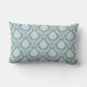 Rococo-Damask-Wiederholungsmuster Entengrüne-Blau+ Lendenkissen
