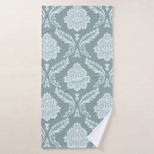 Rococo Damassé Grand Motif Bleu Canard Œuf+Turquoi