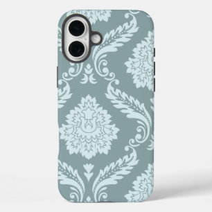 Rococo Damast Kunst I Enteneiblau+Türkis iPhone 16 Plus Hülle