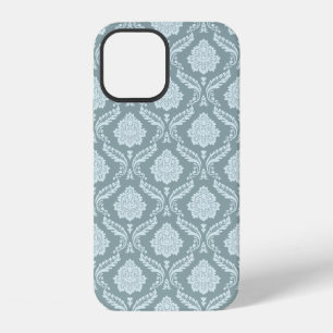 Rococo Damast-Wiederholungsmuster Enteneiblau+Türk iPhone 12 Hülle