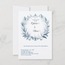 Rococo Floral Frontière faire-part de mariage