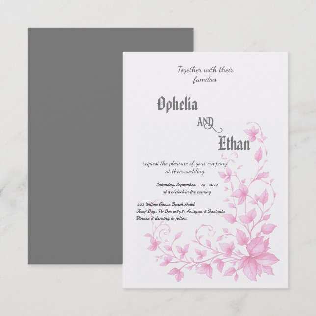 Rococo Floral Invitation Vintage (Devant / Derrière)