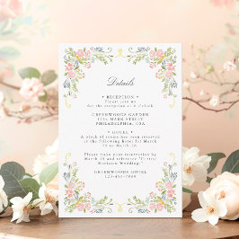 Rococo Garden Ornate Floral Wedding QR Details Begleitkarte