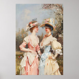Rococo-Kunstprint Lakeside-Picknick, Vintage-Fraue Poster