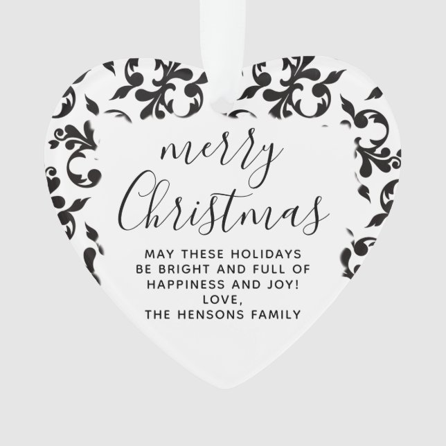 Rococo noir et blanc Joyeux Noël Script (devant)