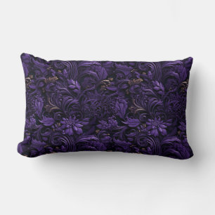 Rococo Realms : Coussin foncé violet et or complex
