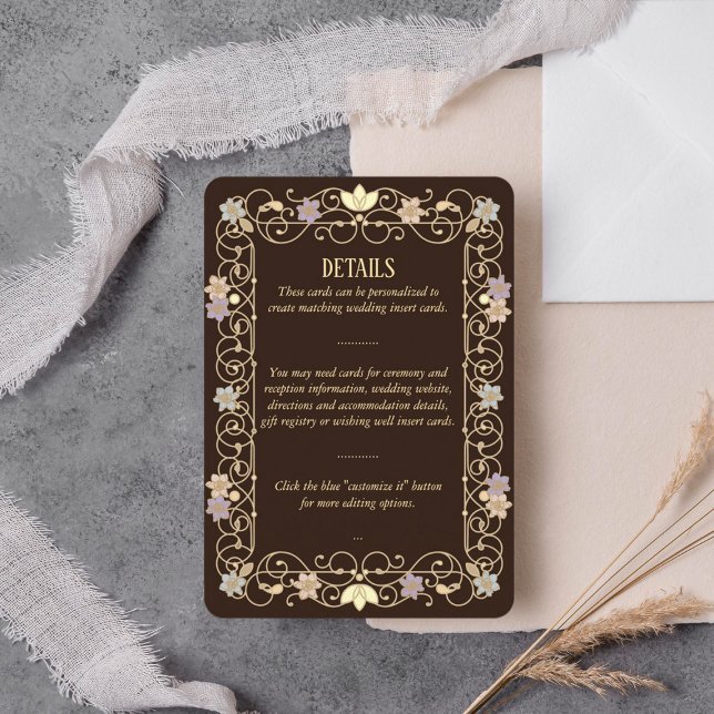 Rococo Revival Elegant Vintage Floral Wedding Begleitkarte (Von Creator hochgeladen)