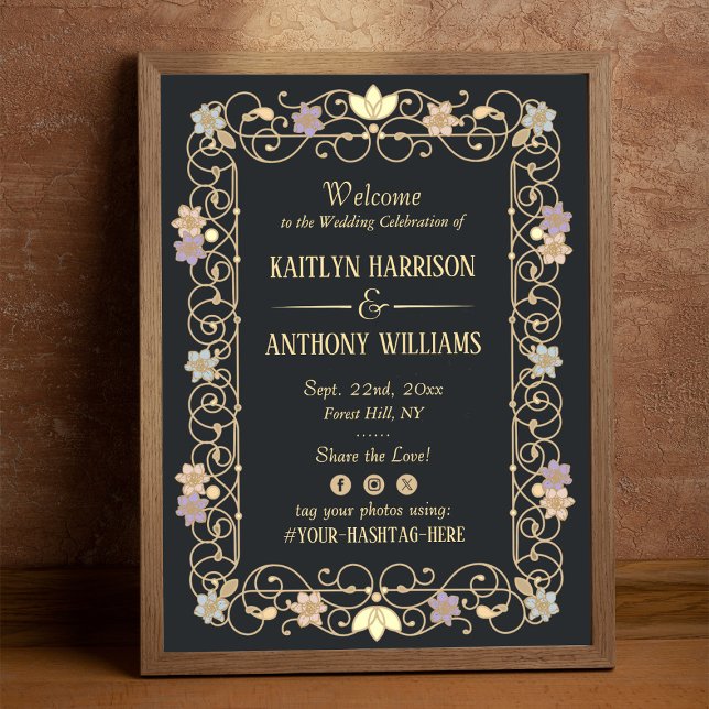 Rococo Revival Elegant Vintage Floral Wedding Poster (Von Creator hochgeladen)