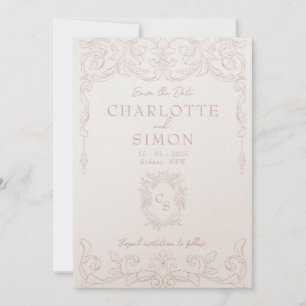 Rococo rose vif Enregistrer la carte de date