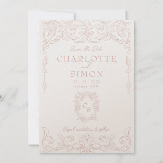 Rococo rose vif Enregistrer la carte de date