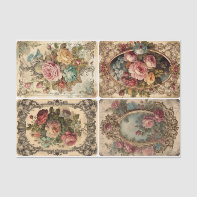 Rococo-Rosen  Seidenpapier (Vorderseite)
