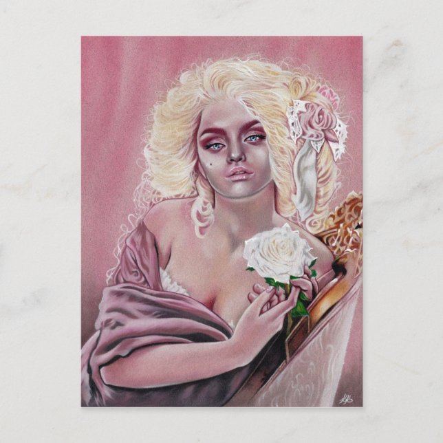 Rococo Roses Belle carte postale fille (Devant)