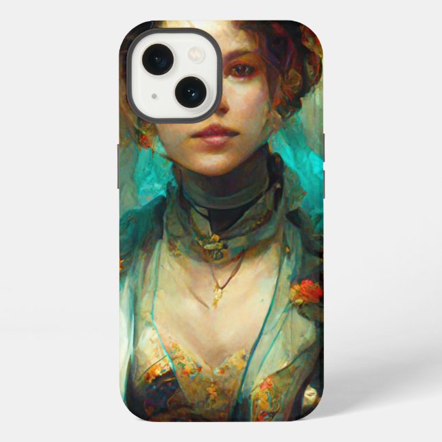 Rococo-Zukunfts-Sci-Fi-Fantasy iPhone Hülle (Rückseite)