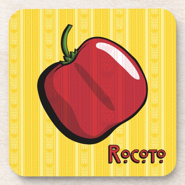 Rocoto Chili Pepper Kunststoff Untersetzer (Vorderseite)