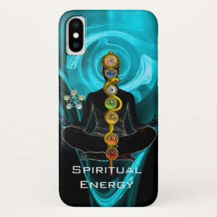 ROD ASCLEPIUS,7 CHAKRAS YOGA LOTUS POSE Blau Case-Mate iPhone Hülle