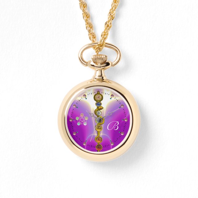 ROD ASCLEPIUS 7 CHAKRAS,YOGA,SPIRITUELLE ENERGIE P ARMBANDUHR (Vorderseite)