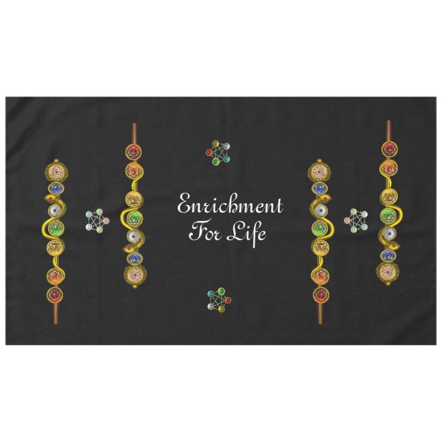 ROD ASCLEPIUS 7 CHAKRAS,YOGA,SPIRITUELLE ENERGIEST TISCHDECKE (Vorderseite (Horizontal))