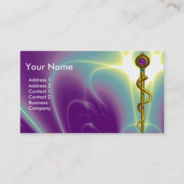 ROD ASCLEPIUS MEDICAL HEALTCARE Monogramm Lila Visitenkarte (Vorderseite)