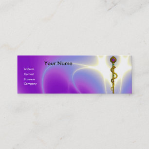 ROD ASCLEPIUS MEDIZINISCHE HEILUNG Monogramm Viole Mini Visitenkarte