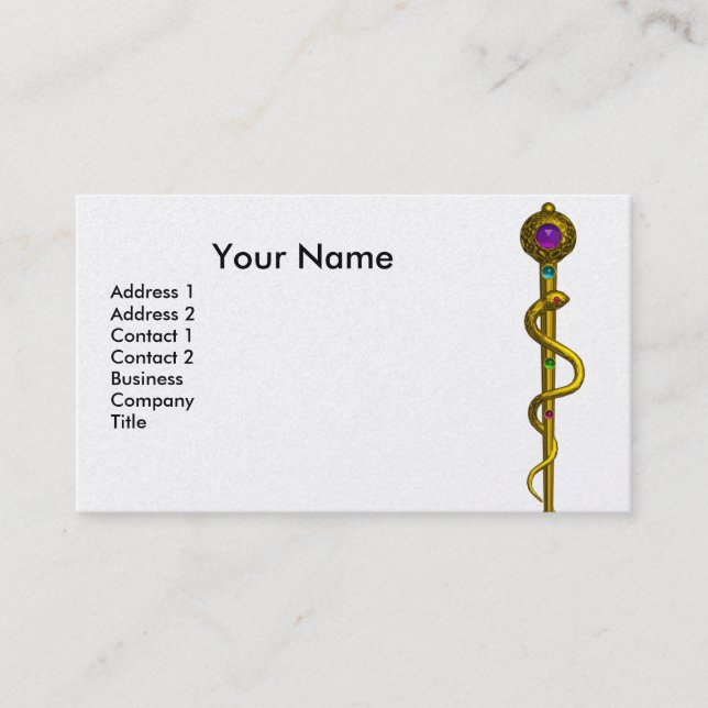 ROD ASCLEPIUS MEDIZINISCHE HEIZUNG Monogramm weiß  Visitenkarte (Vorderseite)