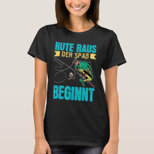 Rod out the Fun beginnt Angeln Köder Fischen T-Shirt